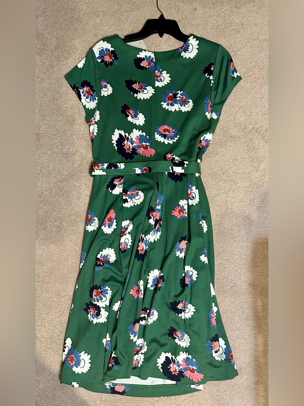 Boden AidaGreen Floral Midi Dress with Belt